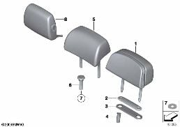 REAR SEAT HEAD RESTRAINT diagram for BMW 7 Series F02 LCI 740LdX