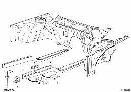 FRONT BODY-ENGINE SUPPORT diagram for BMW 5 Series E12 528
