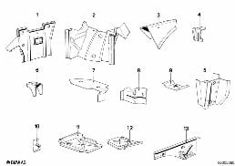 FRONT BODY BRACKET diagram for BMW 5 Series E12 528