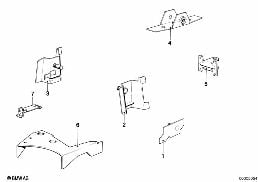 Konstrukcja przednia, uchwyt diagram for BMW 7 Series E23 733i