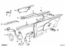 WHEELHOUSE/ENGINE SUPPORT diagram for BMW 6 Series E24 630CSi