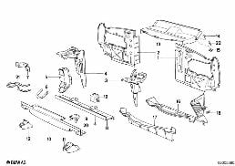 FRONT BODY PARTS diagram for BMW 5 Series E28 518i