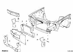 FRONT BODY PARTS diagram for BMW 3 Series E30 325i
