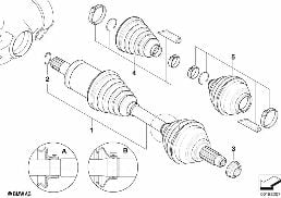Přední rozvod.-výst.hřídel/pohon vš.kol diagram for BMW X5 E53 4.6is