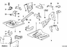 FRONT BODY BRACKET diagram for BMW 5 Series E28 M535i