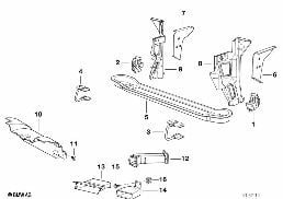 Vorderbau Einzelteile diagram for BMW 7 Series E32 750iL