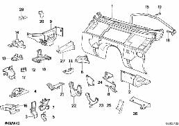 SPLASH WALL PARTS diagram for BMW 5 Series E34 524td