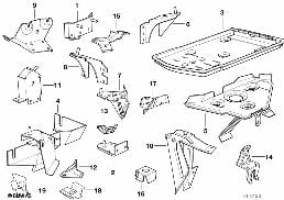 FRONT BODY BRACKET diagram for BMW 5 Series E34 524td
