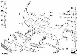 M TRIM, FRONT diagram for BMW 3 Series E90 LCI 335xi