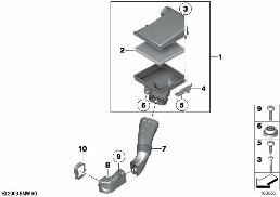Silencieux d'admission / Filtre diagram for BMW 5 Series F18 LCI 535Li