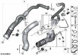 CHARGE AIR INDUCTION TRACT diagram for BMW X6 E71 35iX