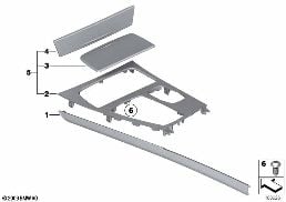 Dekor kaplama, Orta konsol diagram for BMW 7 Series F03 750LiS
