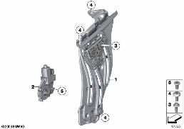 DOOR WINDOW LIFTING MECHANISM REAR diagram for BMW Z4 E89 30i