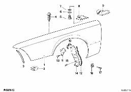 FRONT SIDE PANEL diagram for BMW 6 Series E24 630CSi