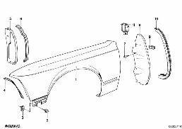 FRONT SIDE PANEL diagram for BMW 7 Series E23 735i
