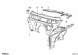 SPLASH WALL PARTS diagram for BMW 5 Series E12 528