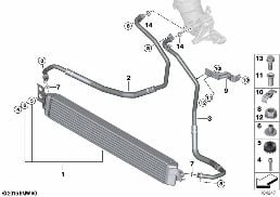 ENGINE OIL COOLER/OIL COOLER LINE diagram for BMW 3 Series E92 M3