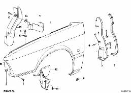FRONT SIDE PANEL diagram for BMW 5 Series E28 518i