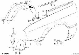 FRONT SIDE PANEL diagram for BMW 3 Series E30 325i