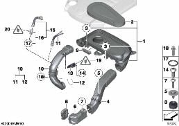 进气消音器 / 滤芯 / 热膜式空气质量计 diagram for BMW 5 Series F10 525d
