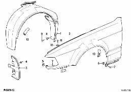 Seitenwand vorn diagram for BMW 7 Series E32 750iL