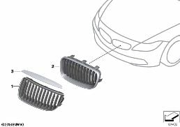 RETROFIT TRIM GRILL diagram for BMW 3 Series E46 318i