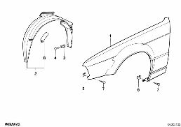 FRONT SIDE PANEL diagram for BMW 5 Series E34 524td