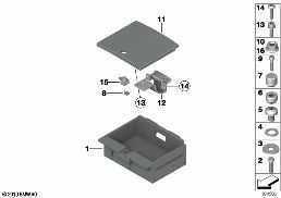 Drinks cabinet diagram for BMW Rolls-Royce Phantom RR1 Phantom