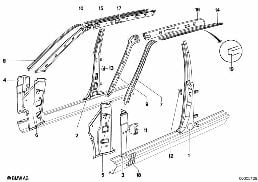 SINGLE COMPONENTS FOR BODY-SIDE FRAME diagram for BMW 5 Series E12 528
