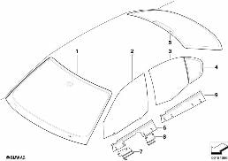 GLAZING diagram for BMW 3 Series E46 325i