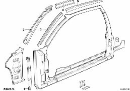 SINGLE COMPONENTS FOR BODY-SIDE FRAME diagram for BMW 6 Series E24 630CSi