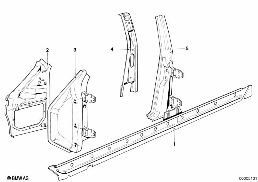 BODY-SIDE FRAME-SIDE MEMBER/COLUMNS diagram for BMW 7 Series E23 735i