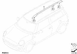 ROOF MOULDING/ROOF RAIL diagram for BMW MINI Clubman R55 LCI Cooper S