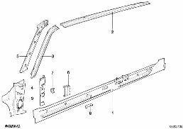 SINGLE COMPONENTS FOR BODY-SIDE FRAME diagram for BMW 5 Series E28 518i