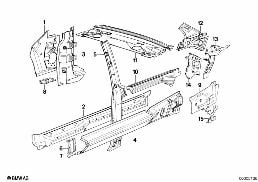 SINGLE COMPONENTS FOR BODY-SIDE FRAME diagram for BMW 3 Series E30 325i