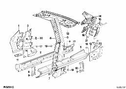 SINGLE COMPONENTS FOR BODY-SIDE FRAME diagram for BMW 3 Series E30 325i