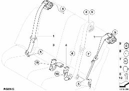 SAFETY BELT REAR diagram for BMW 1 Series E82 135i