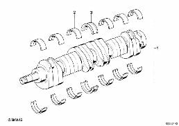 CRANKSHAFT WITH BEARING SHELLS diagram for BMW 7 Series E23 728i