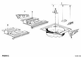 FLOOR PANEL TRUNK/LATERAL PARTS diagram for BMW 5 Series E12 528