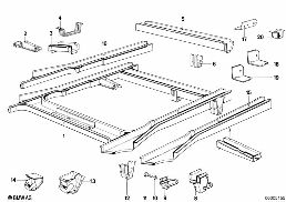 FLOOR PARTS REAR EXTERIOR diagram for BMW 7 Series E23 735i