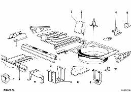 MOUNTING PARTS FOR TRUNK FLOOR PANEL diagram for BMW 5 Series E12 528
