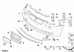TRIM COVER, FRONT diagram for BMW 5 Series E60 LCI 523Li