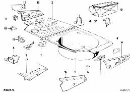 MOUNTING PARTS FOR TRUNK FLOOR PANEL diagram for BMW 5 Series E28 518i