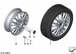 JCW LM Rad Cross Spoke R114 diagram for BMW MINI Clubman R55 Coop.S JCW