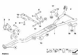 CENTER MUFFLER diagram for BMW 6 Series E64 LCI 630i