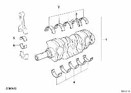 CRANKSHAFT WITH BEARING SHELLS diagram for BMW 3 Series E30 316i