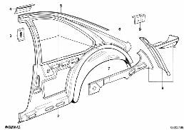 BODY-SIDE FRAME REAR diagram for BMW 6 Series E24 630CSi