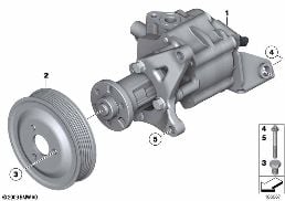 POWER STEERING PUMP diagram for BMW 5 Series F10 550iX