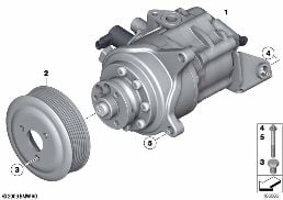 POWER STEERING PUMP/DYNAMIC DRIVE diagram for BMW 7 Series F02 LCI 760Li