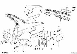 SIDE PANEL/TAIL TRIM diagram for BMW 7 Series E23 735i